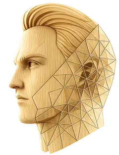 ETYSTO wooden head logo mark